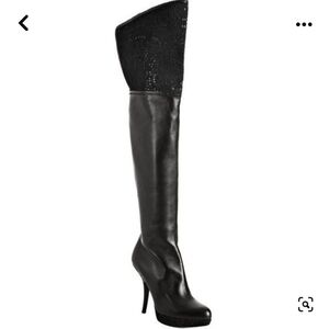 Dior Byz OTK Leather Heeled Boots